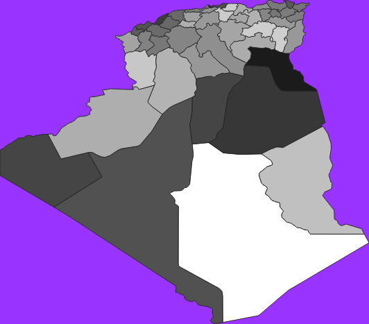 Algeria elevation map