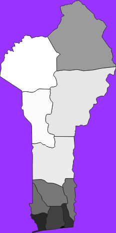 Benin elevation map