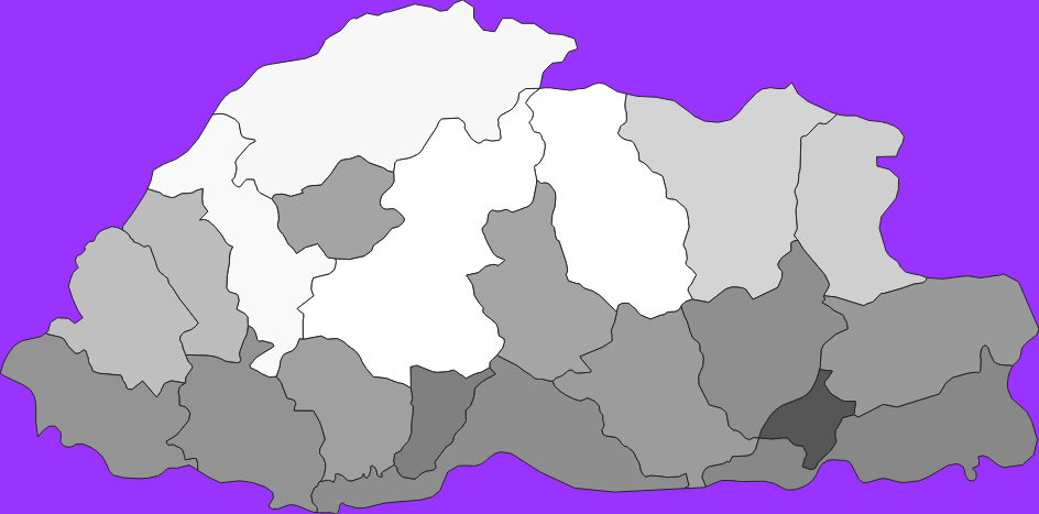 Bhutan elevation map