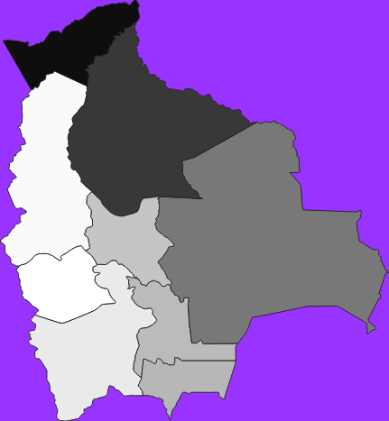 Bolivia elevation map