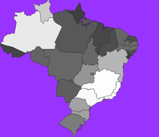 Brazil elevation map