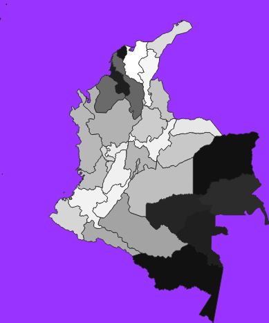 Colombia elevation map