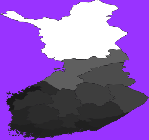 Finland elevation map