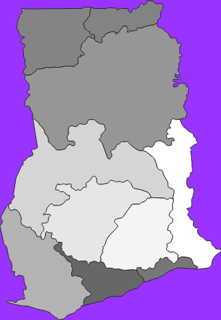 Ghana elevation map