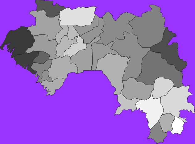 Guinea elevation map