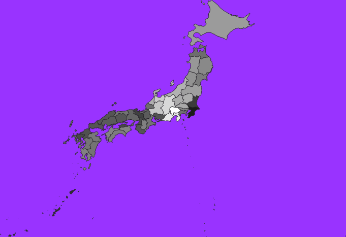 Japan elevation map