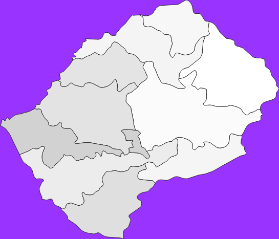Lesotho elevation map