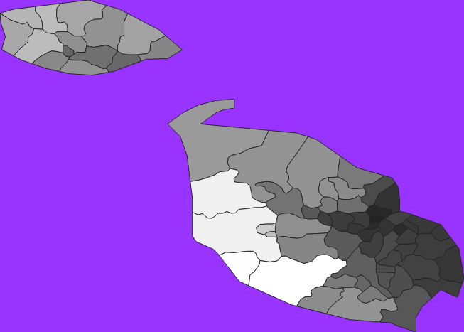 Malta elevation map