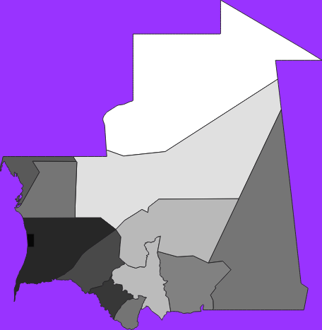 Mauritania elevation map