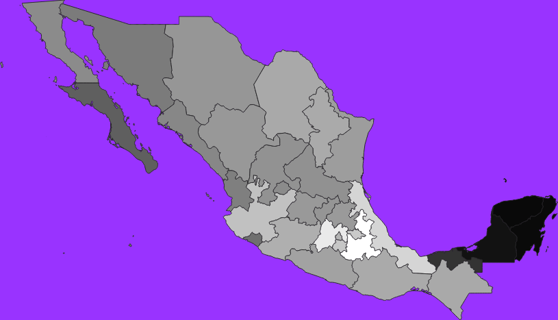 Mexico elevation map