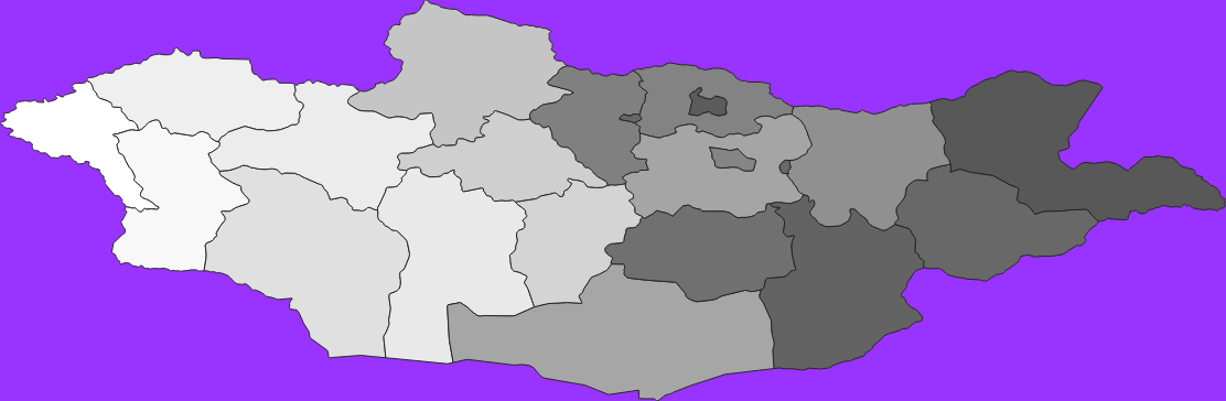 Mongolia elevation map