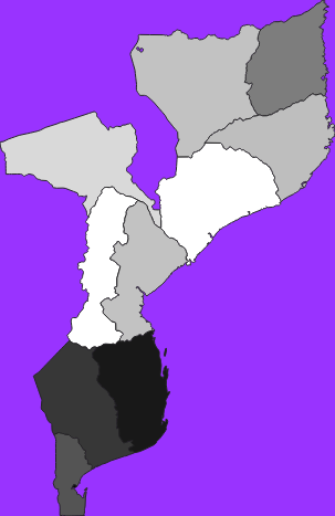Mozambique elevation map