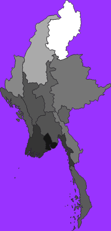 Myanmar elevation map