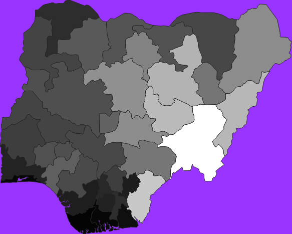 Nigeria elevation map