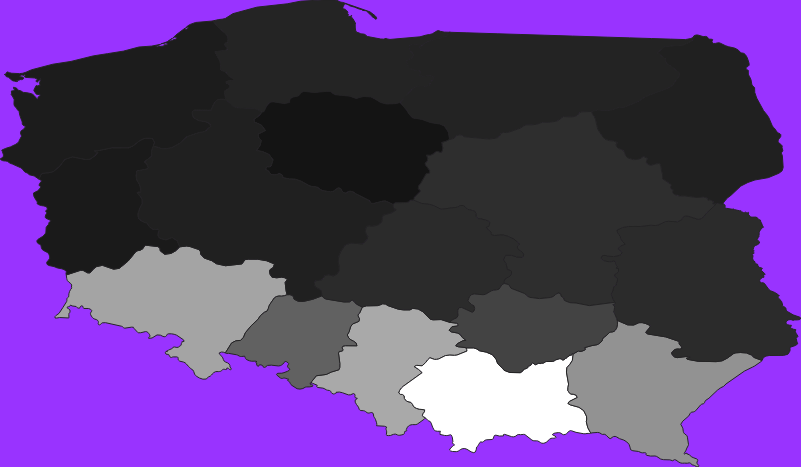 Poland elevation map