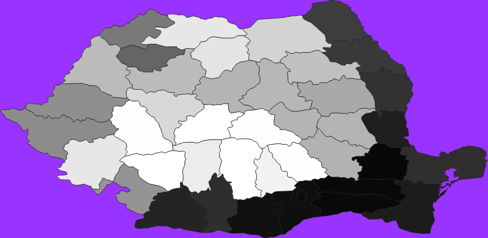 Romania elevation map