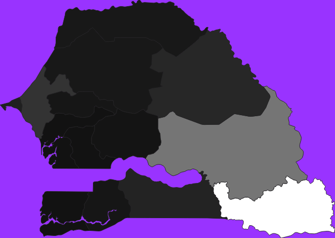 Senegal elevation map
