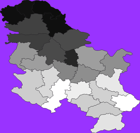 Serbia elevation map