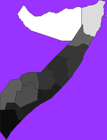 Somalia elevation map