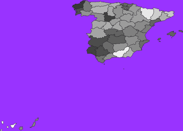 Spain elevation map
