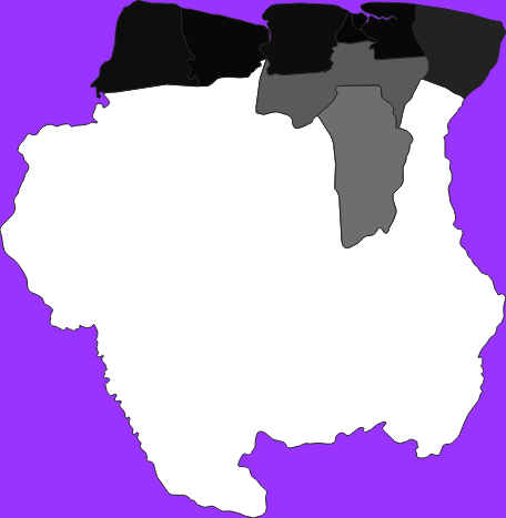 Suriname elevation map