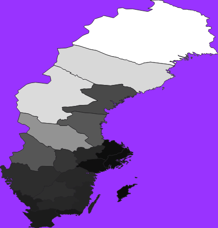 Sweden elevation map