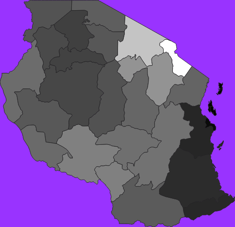 Tanzania elevation map