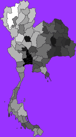 Thailand elevation map