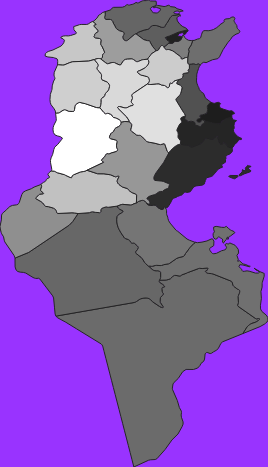 Tunisia elevation map