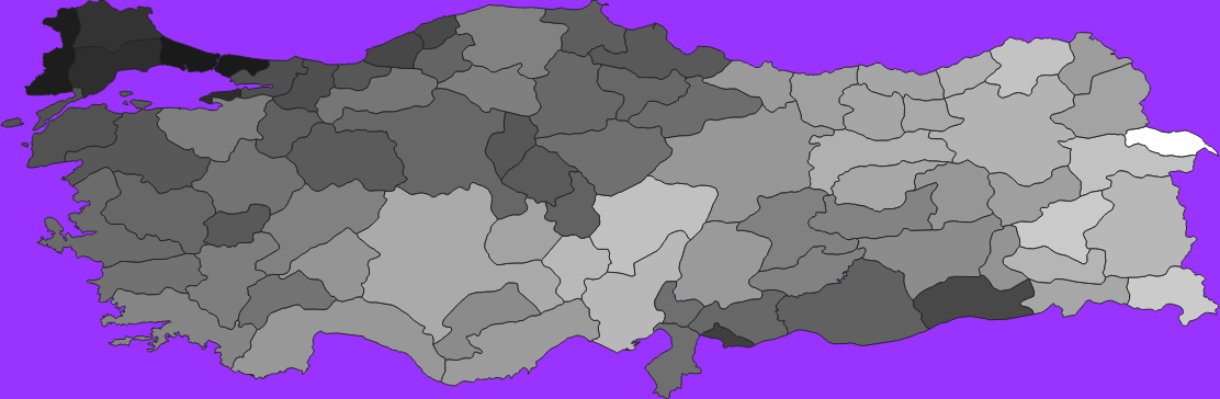 Türkiye elevation map