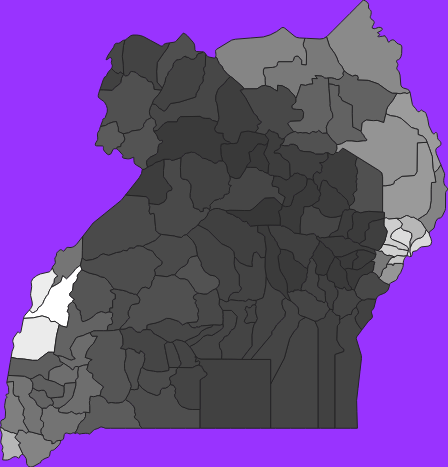 Uganda elevation map