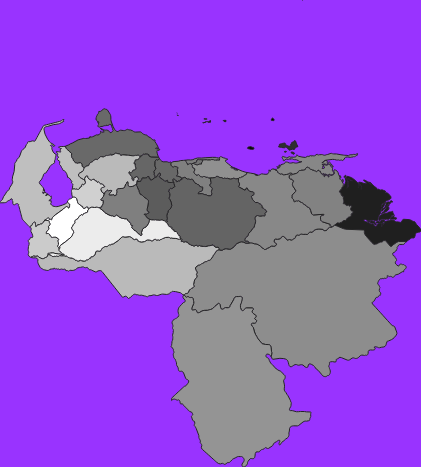Venezuela elevation map