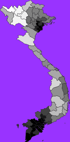 Vietnam elevation map