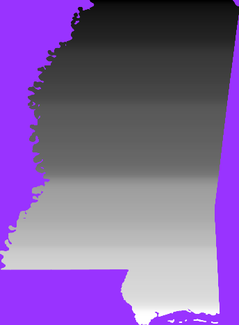 Equal population map of Mississippi